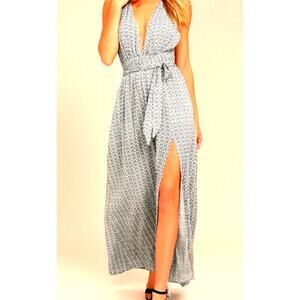 LULUS Boho Maxi Dress Coastal Floral Fairy Romantic Beach Resort Tropical Sexy M
